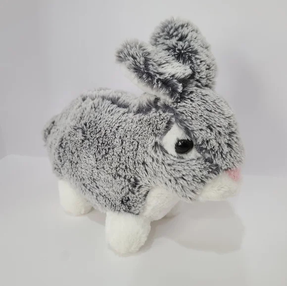 Animal Adventure Bunny Rabbit Plush Gray Frosted White Grey Stuffed Animal 2017 - Picture 1 of 11